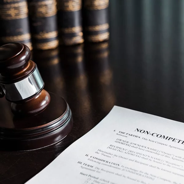 Non-Compete Clause with Gavel and Books