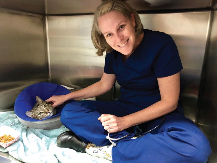 Dr. Trice with feline patient