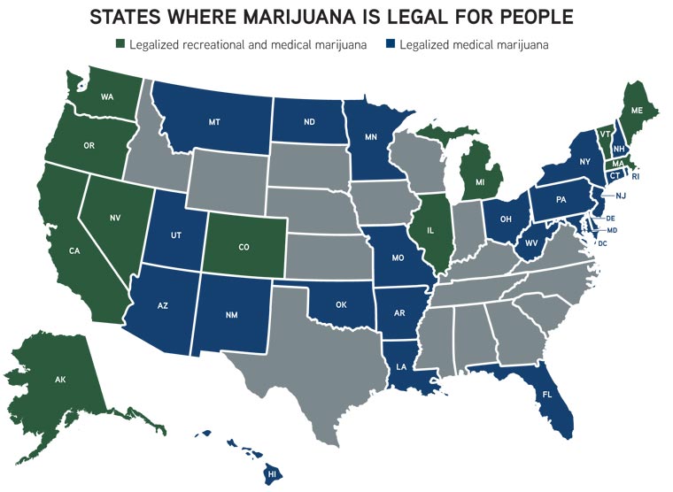 Map: States Where Marijuana Is Legal For People