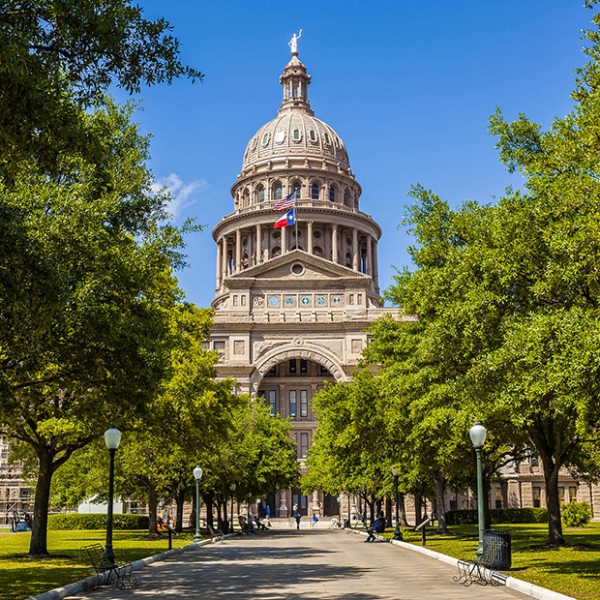 Exterior view of the Texas Capitol building